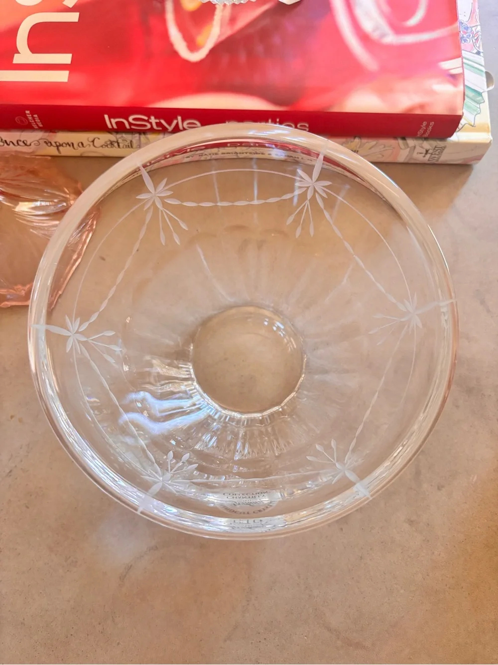 Gorham Clear Crystal Etched Serving Bowl